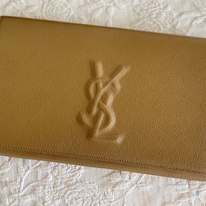 YSL Saint Laurent Belle de Jour leather clutch